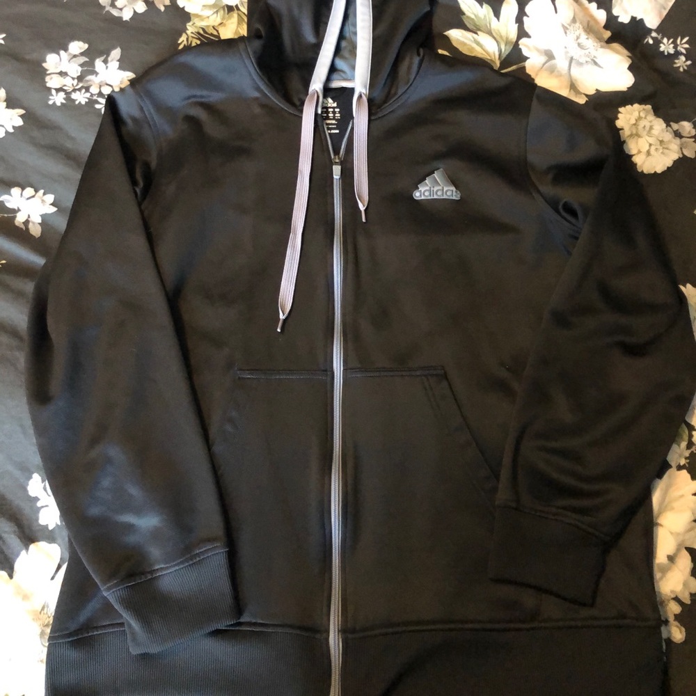 MENS Adidas black zip up sweatshirt size XL